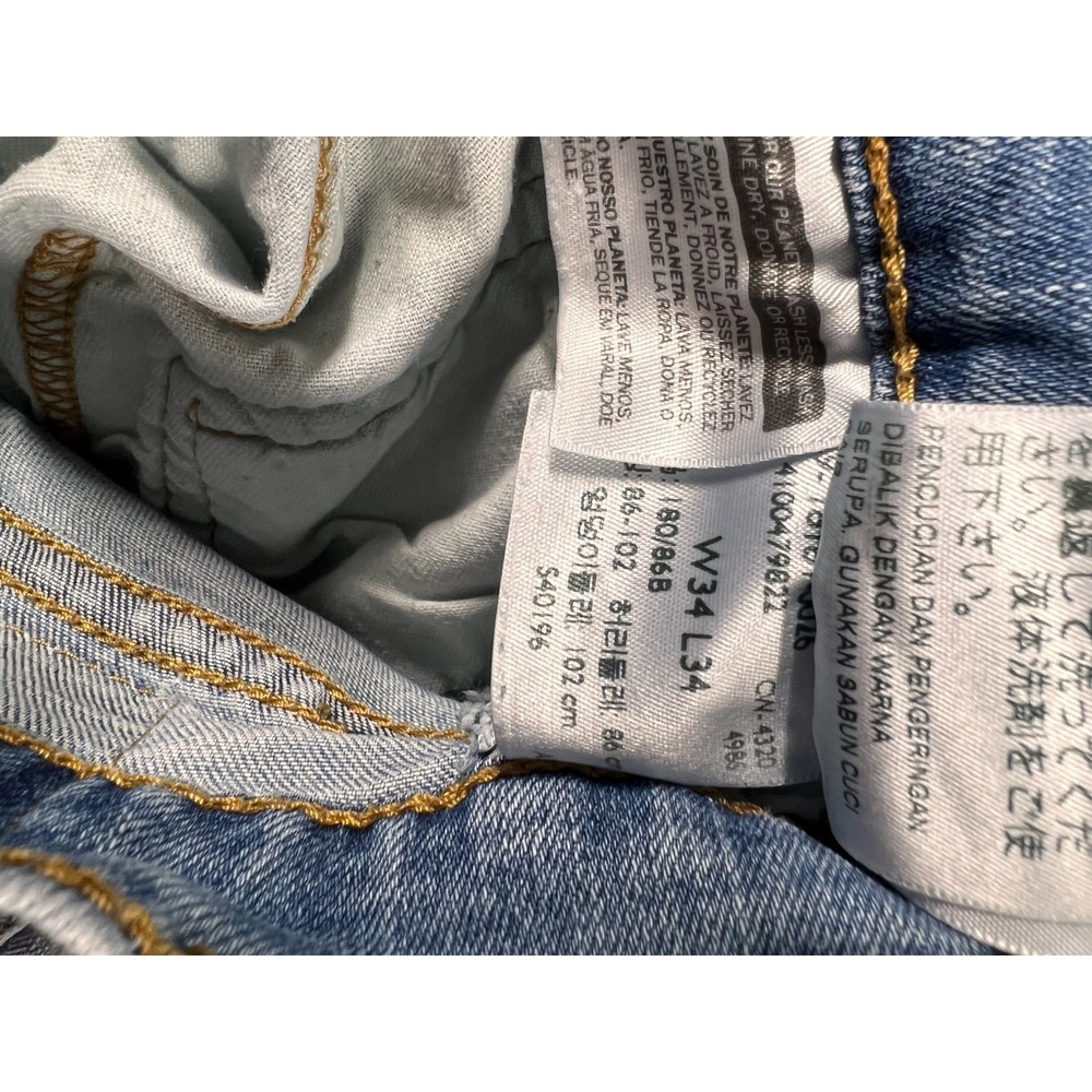 Vintage Levis 541 Jeans Mens 34x34 Light Wash Relaxed Straight Y2K Distressed US - Picture 10 of 13